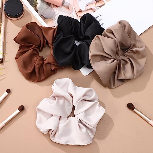 Hair Scrunchies for Women's Hair 8pcs Scrunchies Ties Satin Big for Womens No Hurt Your Big, As Shown - Image 4