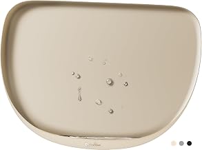 DownyPaws Cat and Dog Bowl Mat, Silicone Cat Food Mat, Cat Mat - BPA Free, with High Edge Non-Slip Dau and Food, Easy to Clean, 45 x 32 cm, Beige