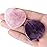 YATOJUZI 2PCS Thumb Worry Stone for Anxiety Healing Crystals Sets Amethyst Rose Quartz Heart Gemstone Pocket Stones Hand Carved Natural Crystal Stones Reiki Palm Stone for Meditation Gifts for Women