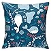 Fodere per cuscini a forma di balena Guscio di balena animale Pesce tropicale in oceano blu Federe quadrate per la decorazione domestica Divano per auto Camera da letto Federa 18x18 pollici