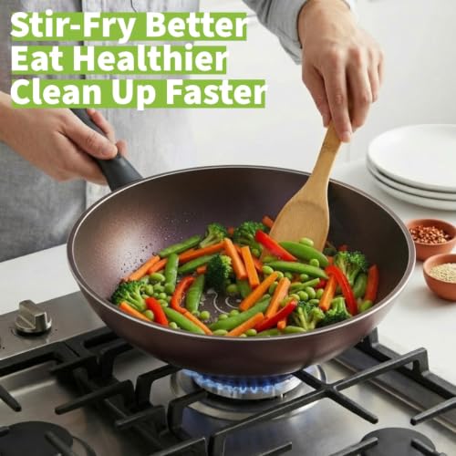 Image of TeChef - Art Pan 12 inch Wok /Stir-Fry Pan, Coated 5 Times with Teflon Select Non-Stick Coating (PFOA Free) - 12 in (30cm)
