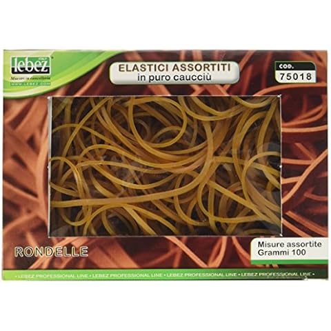 Lebez 75018 Rubber Bands in Assorted Sizes 100 g Box Cover