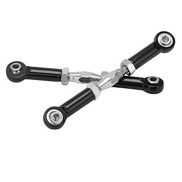 Front Sway Bar Kit, 2.7inch Arms Front Suspension Arms Aluminum Alloy Strong Sturdy for 1/7 Remote Control Car(black)