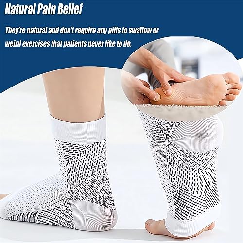 Stunor Dr.Neuropathy Socks - 2023 New Connecy Socks Dr Sock Soothers for Men ＆ Women, Heel & Arch Support Comprex Compression Socks Ankle Sleeves, Nano Neuropathy Foot Ankle Compression Socks (L/XL, A)4