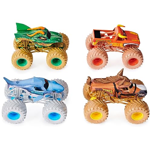 image for Monster Jam, Power Beasts 4-Pack Monster Trucks (El Toro Loco, Megalod