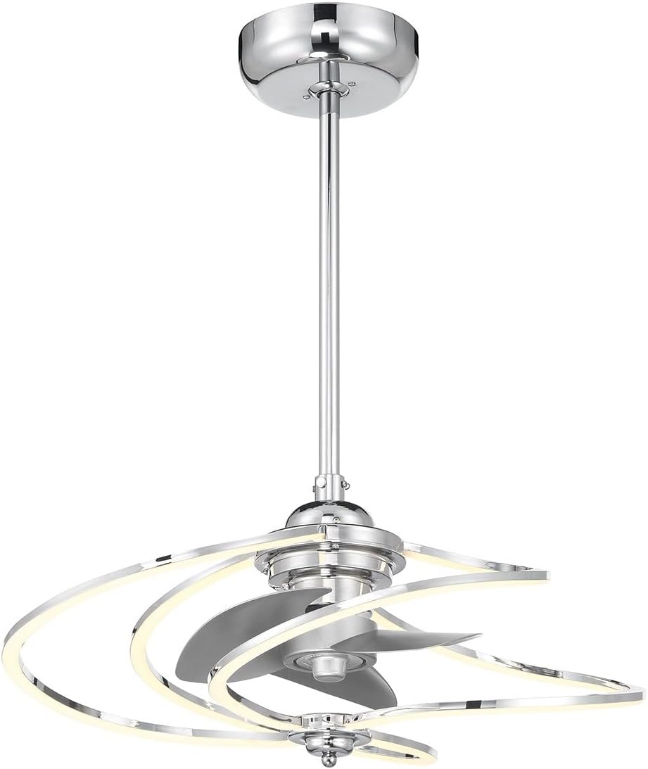 Savoy House 24-FD-945-11 Hydra Fandelier Chandelier Ceiling Fan with Light and Remote, Integrated LED 36 Watt, 14" H x 24" W, Polished Chrome