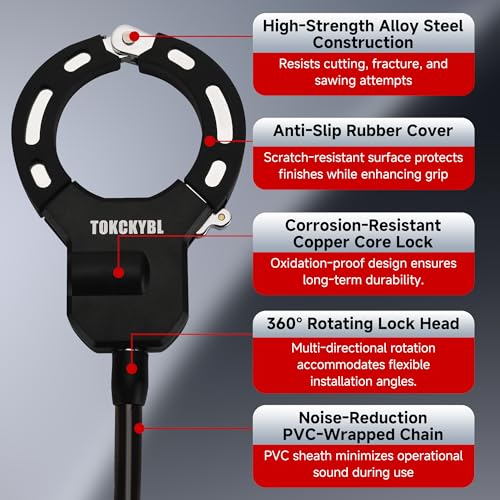 Image of Heavy Duty Scooter Lock - 8mm Anti-Theft Chain Lock with 3 Keys, 94cm Weatherproof Security Lock for Electric Scooters, Bikes, Motorcycles