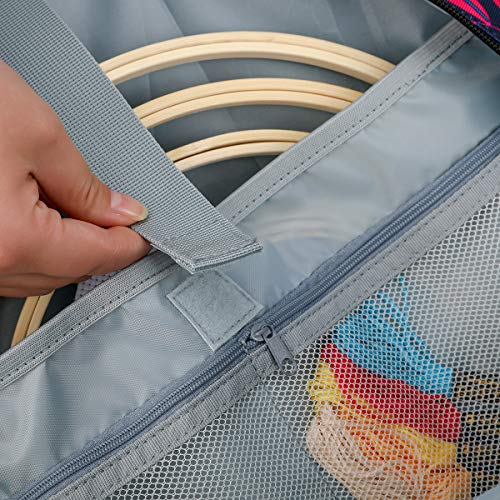 Image of Embroidery Bag for Cross Stitch Project, Embroidery Supplies Organizer Storage Portable Carrying Case Travel Tote for Embroidery Hoops,Floss,Cross Stitch Tools,Blue [Bag Only]