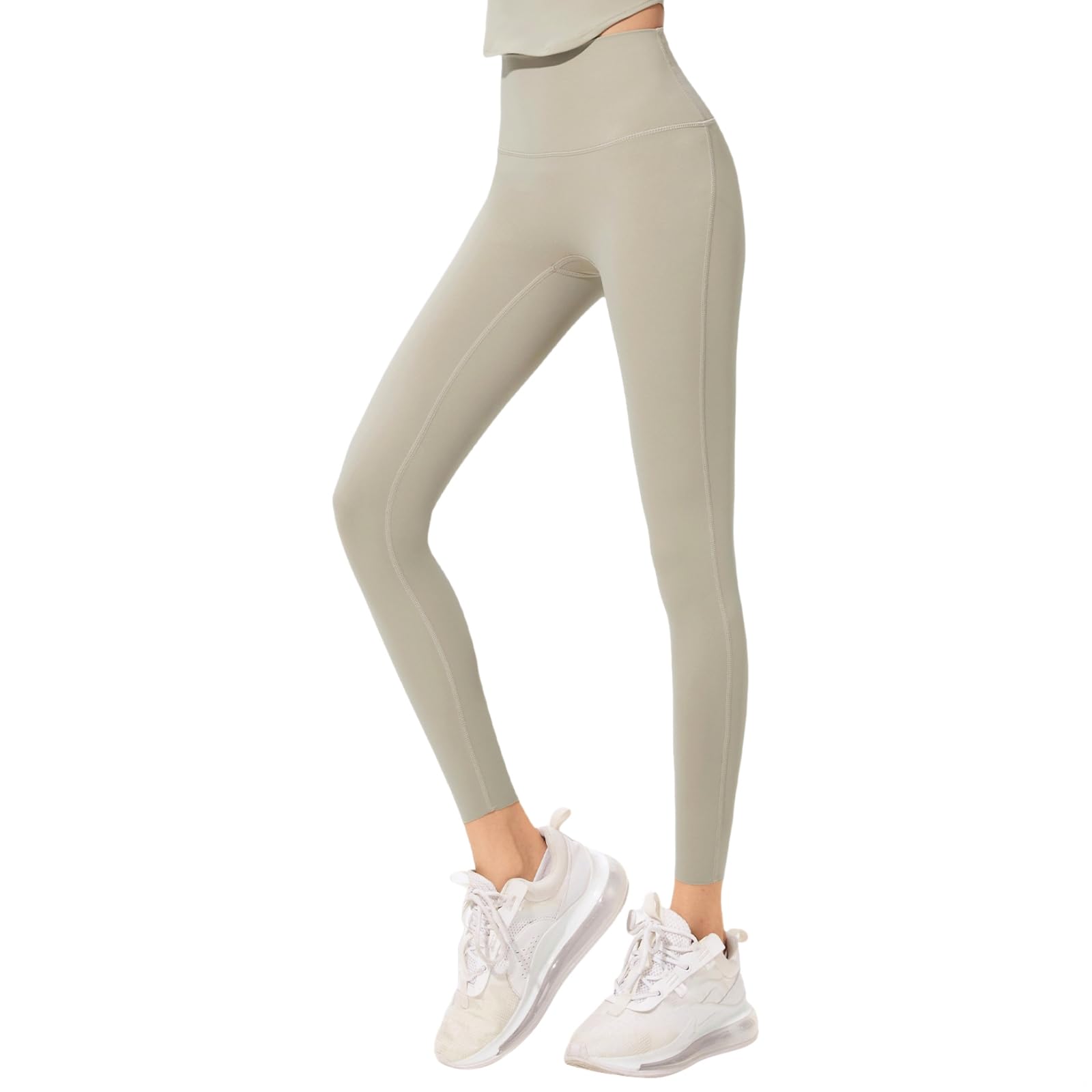 Damskie legginsy treningowe z wysokim stanem, rajstopy do jogi do fitnessu i wypoczynku, pasują do 5'6-5'11, 67.6-74.8 kg, khaki, Khaki, Rozmiar uniwersalny