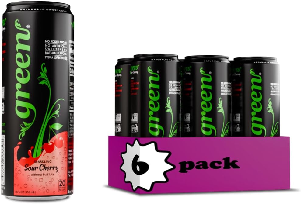 Green Sour Cherry Naturally Sweetened w/ 100% Stevia Soda