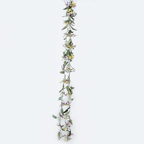 Vista 57 de Efavormart - Guirnalda artificial de hojas de tetragona, peperomia errante, 6.5 pies, color verde