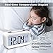 AYRELY Battery Operated Cordless Digital Alarm Clock with Date,Temperature,Smart Sensor Light,12/24Hr,Snooze for Bedrooms,Office,Heavy Sleepers,Kids(White)