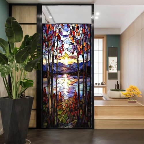 Vinilo para ventanas opaco estilo bosque rústico 35.4x63 in miniatura 4