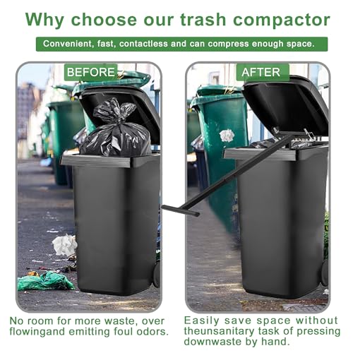image for MEILANHUI Manual Trash Compactor, Roadside Trash Can Compactor with Ad