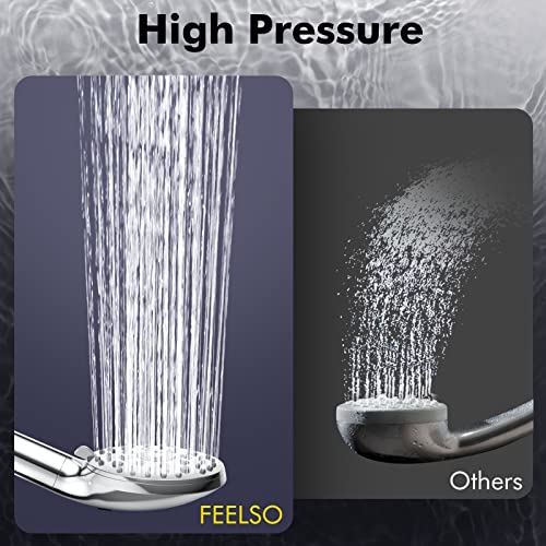 Filtered Shower Head With Handheld, Feelso High Pressure 7 Spray Mode Showerhead Built-In Power Wash With Hose, Bracket And 15 Stage Hard Water Shower Filter For Remove Chlorine And Harmful Substances #TOP3