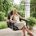 Hanging Porch Swing, HDPE Single Swing with CupHolder - Image 4