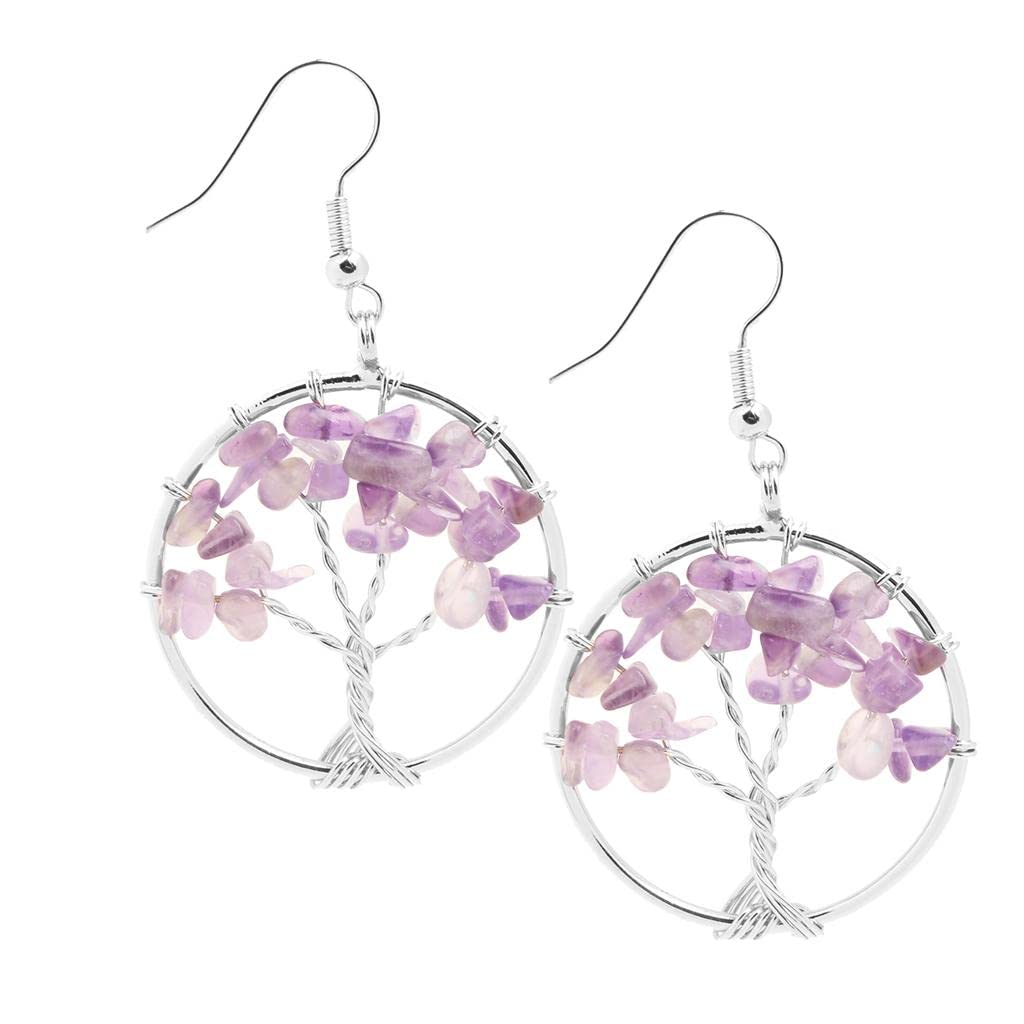 THE STYLE SUTRA® Women Vintage Gemstone Tree Of Life Dangle Earrings Jewelry Purple | Fashion Jewelry | Earrings (B0D379NP1P) Amazon Price History, Amazon Price Tracker