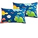 CLOTHKNOW Kids Pillowcases Standard of 2 Boys Dinosaur Pillowcases Standard Size Twin Queen Boys Teen Bed Pillowshams Set of 2 Cartoon Standrad Pillow Covers