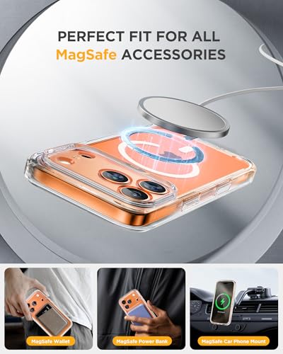 Image of Miracase Magnetic for iPhone 17 Pro Case 6.3 inch [Compatible with MagSafe] Full-Body Phone Case with Built-in Glass Screen Protector & Camera Control,Drop Proof iPhone 17 Pro Cover, Clear