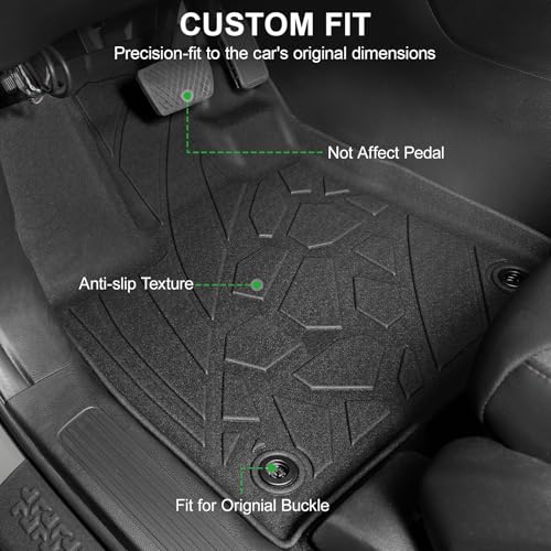 Image of Floor Mats for Honda Passport 2026, TPE All Weather Durable Floor Liners Door Sill Guards for Passport Accessories