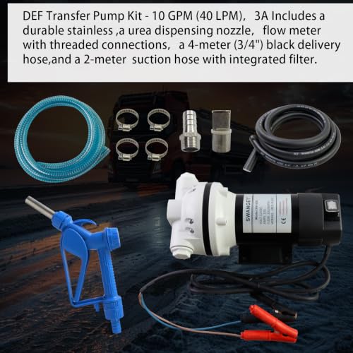 SWANGET DEF Pump 12 Volt, Pump Kit for DEF, Drums, And Wall Mounts, Includes,Coupler,Flow Meter,10.6 GPM 23PSI, Lift 11m by SWANGET - Used condition - Image 5