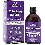 Olio MCT C8 Puro | Produce 4 volte chetoni rispetto ad altri oli MCT | Massima purezza superiore al 99% | 100% cocco | Supporta la Keto Diet e il Digiuno | Bottiglia plastica 500ml | Ketosource®