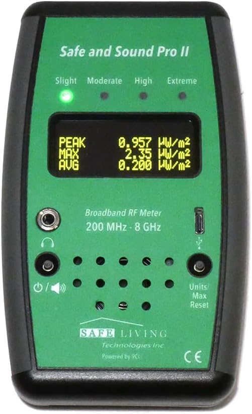 Safe Living Technologies' Safe and Sound Pro II 5G Ready Radio Frequency Meter 200MHz - 8GHz