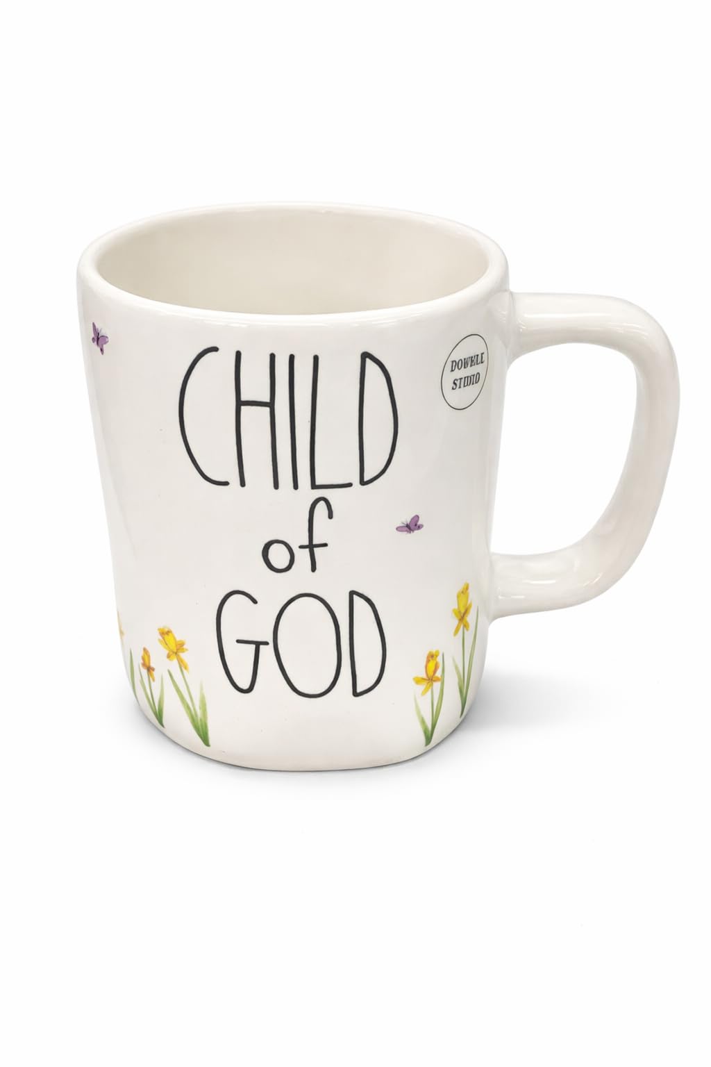 Rae Dunn Easter Coffee Mug, Child of God with Lamb Design, White Ceramic, 14oz, Dishwasher and Microwave Safe