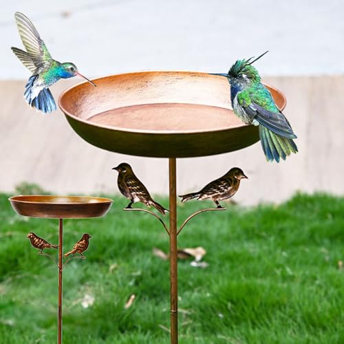 Frostsichere Vogeltränke aus Metall mit Anti-Rutsch-Boden, winterfest für Outdoor-Garten-Festtier-Enthusiasten