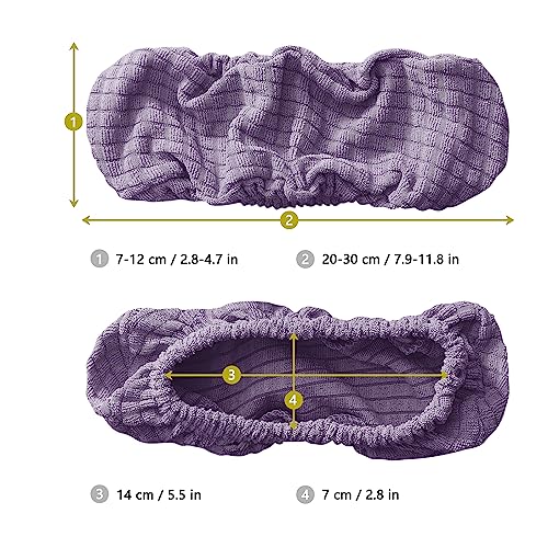 Image of FORCHEER Office Chair Armrest Covers Stretchable Water Resistant Spandex Stretch Jacquard Elastic Band Computer Office Chair Arm Pad Covers Chair Slipcover for Desk Chairs Arm 2P-Purple