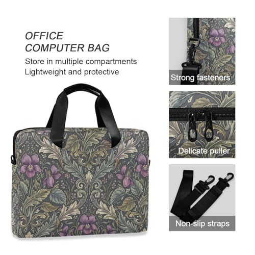 Maletín para laptop 15.6" con asa y correa morado violeta miniatura 6