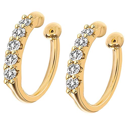 Qussedser Pendientes de pequeños chapados para mujer, joyería delicada para regalo, Metal