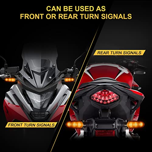 Chcshh 4Pcs Motorcycle Turn Signals 12V Universal Front Rear Blinker Turn Signal Led Lights Super Bright Amber Lamp For Motorcycle Motorbike Scooter Off Road Quad Cruiser #TOP4