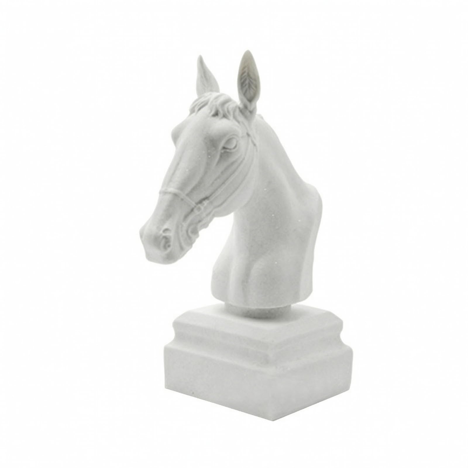 KESOTO Scultura di Testa Equestre Stilizzata Finitura Bianca Statua Decorativa a Testa Equina Artigianale Oggetto Decorativo ngresso, Mensola