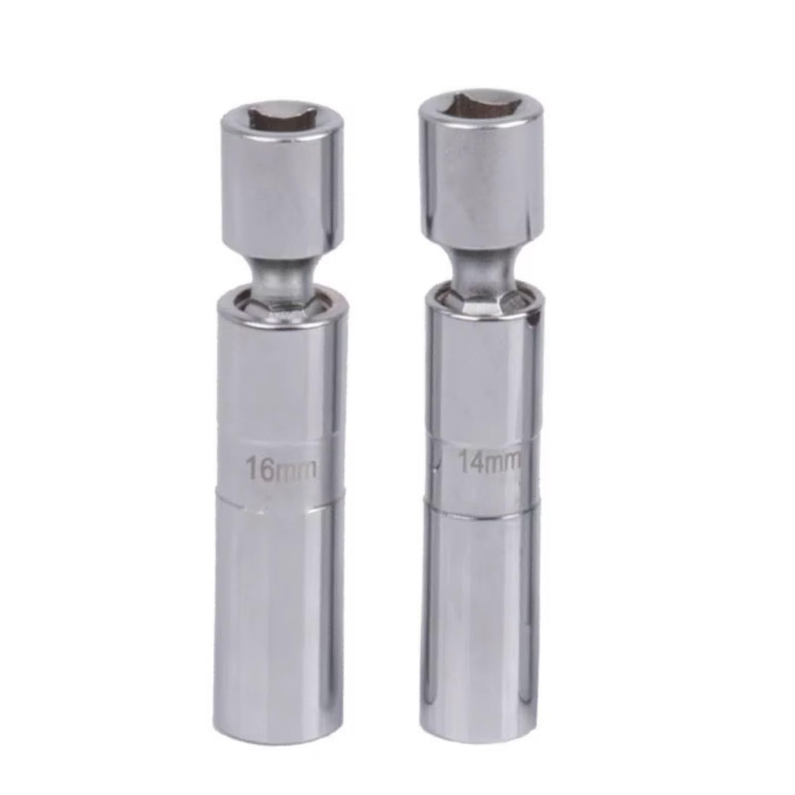 Zündkerzen-Steckschlüsselsatz mit verlängertem Gelenk, Magnetschlüssel, 3/8"-Antrieb, 12-Kant, 14 mm, 16 mm, 2-teilig