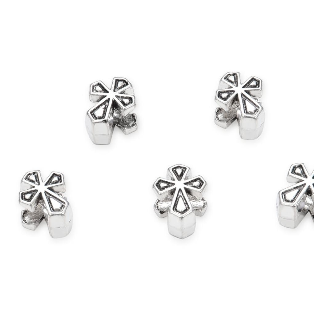 40pcs Cross Sign Large Hole Religious Loose Beads (4.5mm Hole) Antique Silver Metal Spacer for DIY Craft Jewelry Making MEC-D2