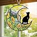 Personalized Cat Memorial Suncatcher/Ornament - Custom Name Cat Loss Memorial Christmas 2023 Ornament, Stained Glass Light Catcher Cat Sympathy Gift, Pet Remembrance Keepsake Memory Window Hangings