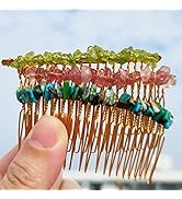 Decorative Hair Side Comb Women Hair Comb Raw Crystal Hair Accessories Jeweled Tiara Handmade Set...