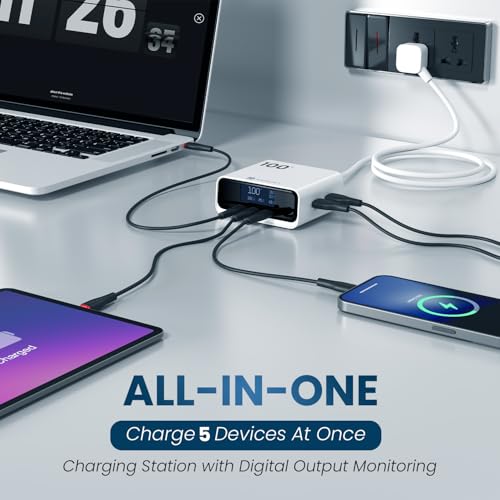 Portronics 100W Adapto 100D 5-Port Charger, White - Image 4