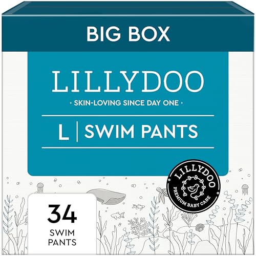 Image of LILLYDOO Disposable Baby Swim Diapers, Size Large (31+ lbs), 34 Count