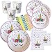 Unicorn Plates Napkins and Cups with Gold Foil Serves 24; 24 Dinner Plates 24 Dessert Plates 25 Luncheon Napkins and 24 Cups and Straws for Birthday Party Supplies Baby Shower Decorations!