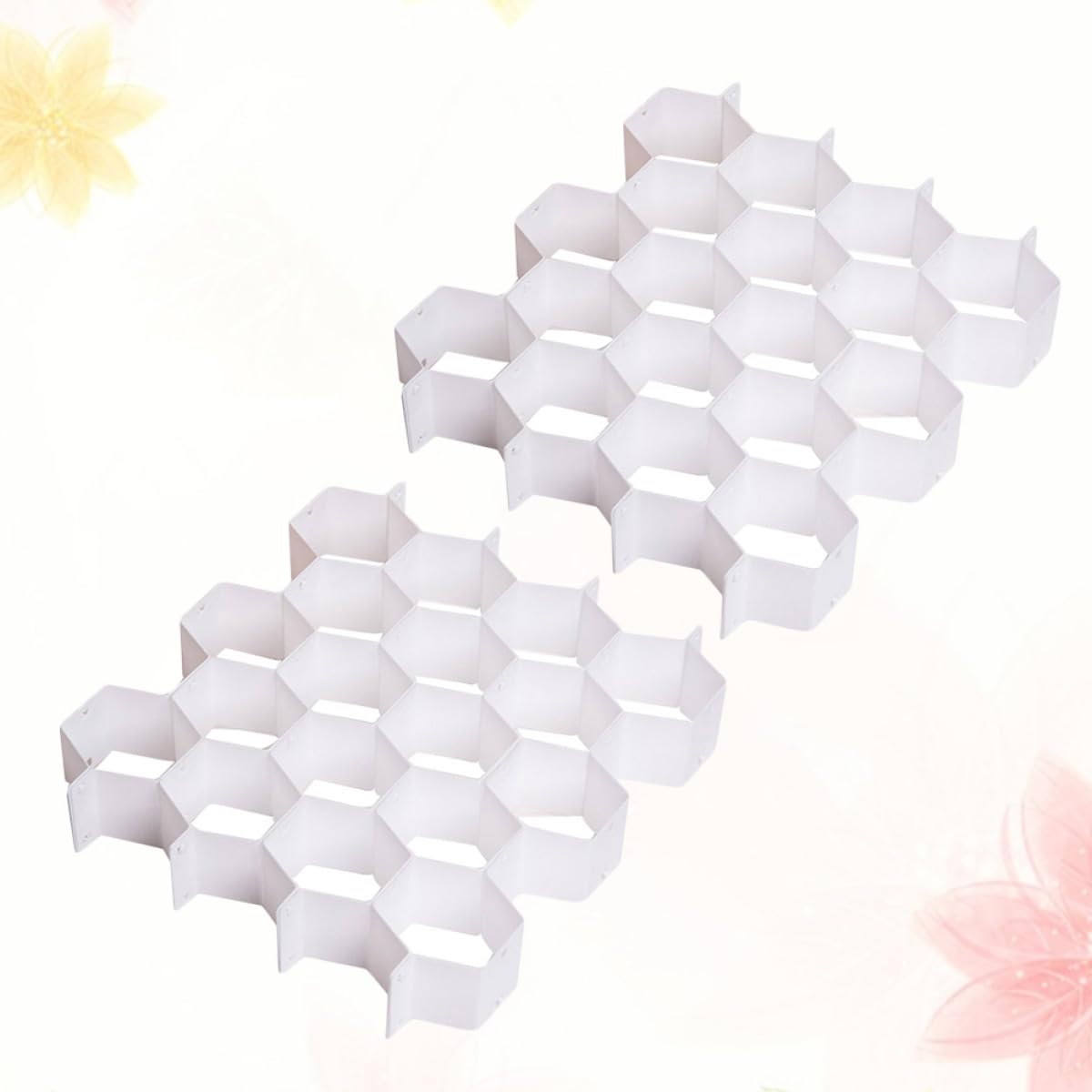 4 Organizador Panal de Juegos Cajones Plástico Blanco para Ropa Interior | Diseño Móvil y Ahorra Espacio, Separa Leggings y Bras en Armario Cama
