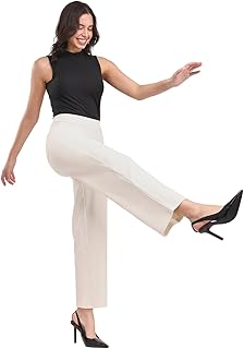 FableStreet Women's Formal Trousers | High-Rise Striped Wide-Leg Design | Ankle-Length Flat Front with Patch Pockets | Ele... Price In India