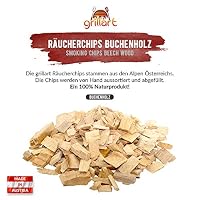 grillart® XL Premium Räucherchips Buche für das besondere Raucharoma - sehr rauchaktives Räucherholz/Holzhackschnitzel - Natürliches Alpenholz- 750g – Ansicht 2