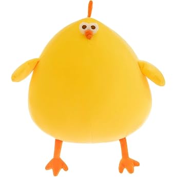 Funny Fat Chicken Plush Cushion Super Soft Yellow Filled Animal Cute Mother Chicken Doll for Children Neck Pillow Gift for Boys & Girls 25 cm