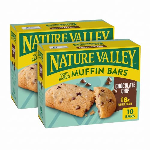 Nature Valley Soft-Baked Muffin Bars, Chocolate Chip, Snack Bars, 10 ct (Pack of 2)
