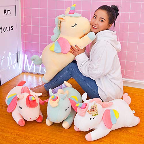 Bella Arcobaleno Ali Unicorno Peluche Giocattolo Carino Rosa Volante Pony Cuscino Peluche Animale Appease Bambola Per I Bambini Regalo Di Compleanno 80 cm Rosa