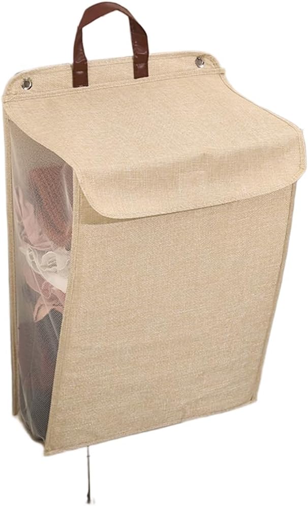 Laundry Storage Basket With Lid Hanging Foldable Design For Easy Cleaning Access Wide Top Opening For Fast Loading And Emptying(D)
