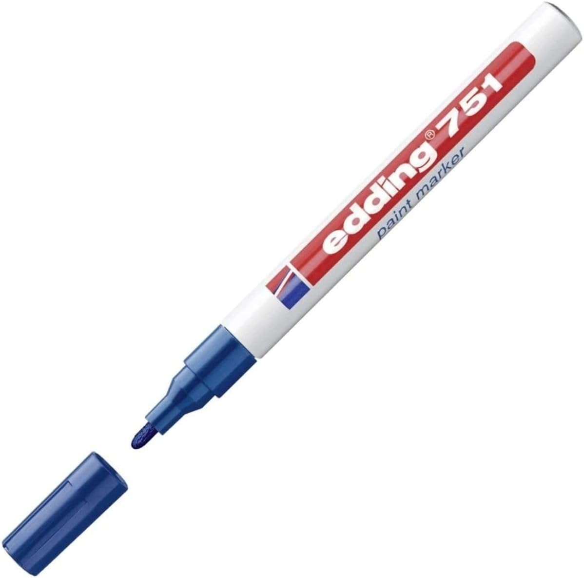 751 paint marker - blue - 10 pens - round tip 1-2 mm - paint marker for marking and labelling metal, glass, rocks or plastic - heat-resistant, permanent, smudge-proof and waterproof