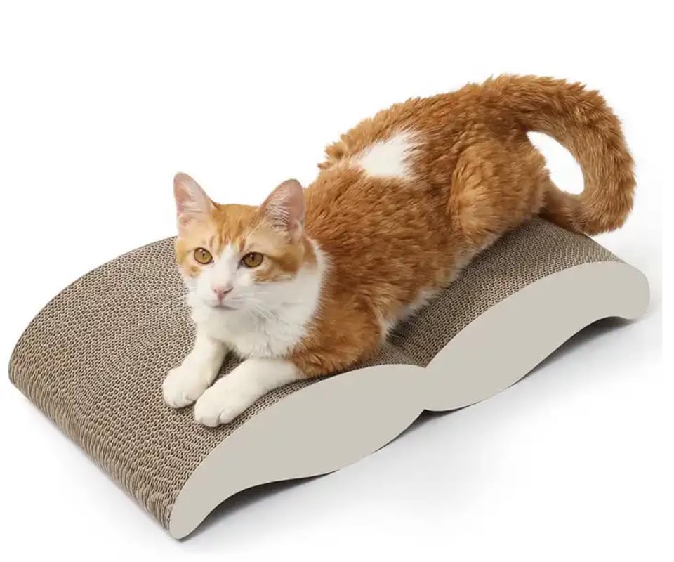 BohoBark Cat Scratcher Mustache Shape Cat Scratching Pad, Corrugated Cat Scratcher Cardboard for Indoor Cats, Kitten for Furniture Protection, Durable Texture Multicolour, Mustache Shape Scratcher (B0CQYV43KS) Amazon Price History, Amazon Price Tracker